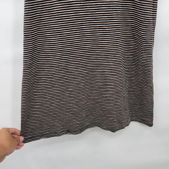 Madewell Women Black Striped Scoop Neck Knit Sleeveless Stretchable Mini Dress - Picture 5 of 11